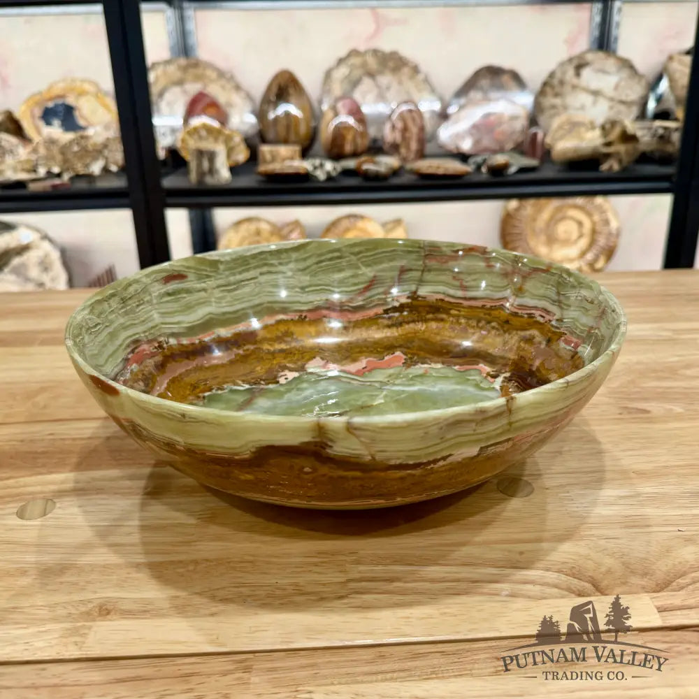 Reserve Green Banded Calcite Bowl 12’’ Bowl