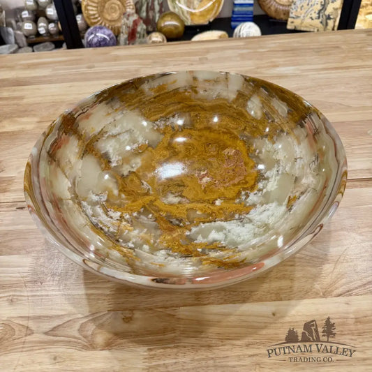 Reserve Green Banded Calcite Bowl 14’’ - Bowl