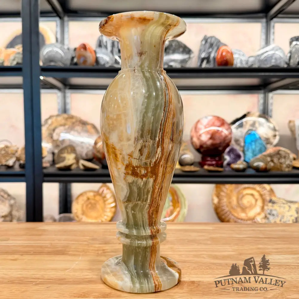 Reserve Green Banded Calcite Vase - Vase