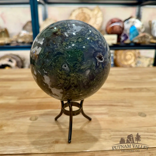 Reserve Green Moss Agate Sphere 5.54’’ - Sphere