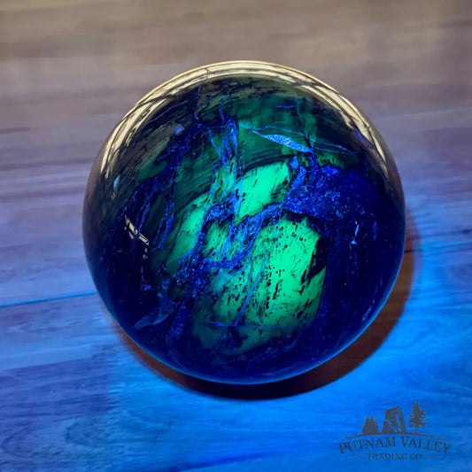 Madagascar Reserve Petrified Wood Sphere 6’’ (UV Reactive!) Sphere