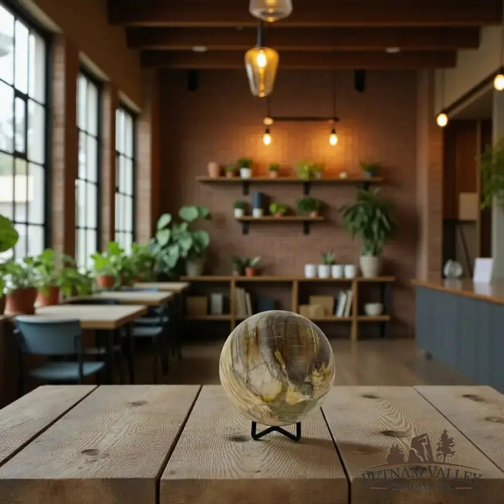 Reserve Petrified Wood Sphere 3.81" - Putnam Valley Trading Co.