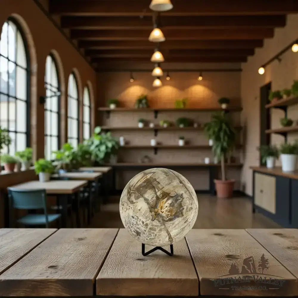 Reserve Petrified Wood Sphere 3.98" - Putnam Valley Trading Co.