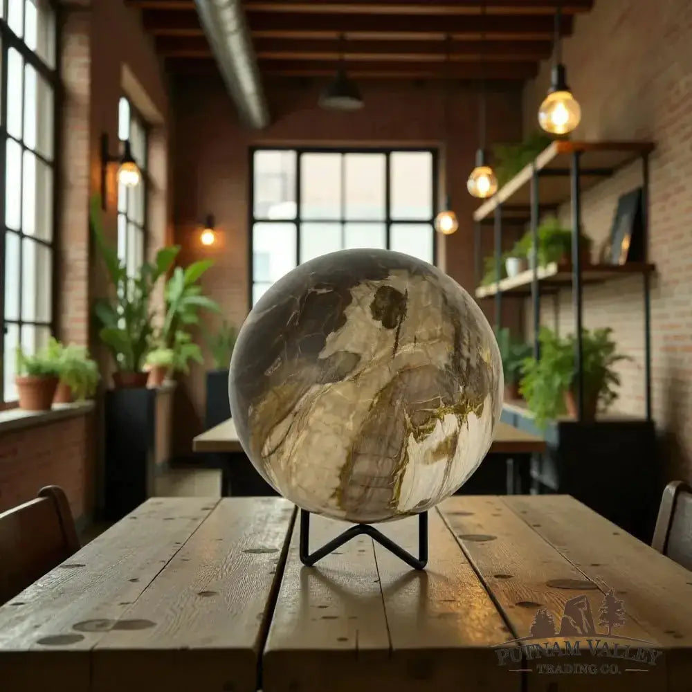 Reserve Petrified Wood Sphere 4.37" - Putnam Valley Trading Co.