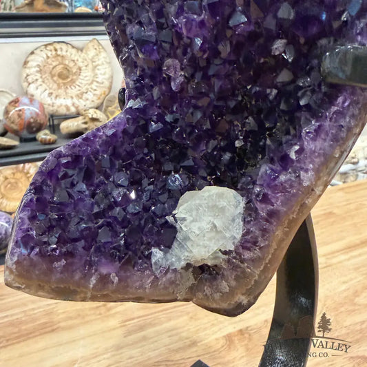 Amethyst Geode with Calcite + Stand 14.5’’ - Accent