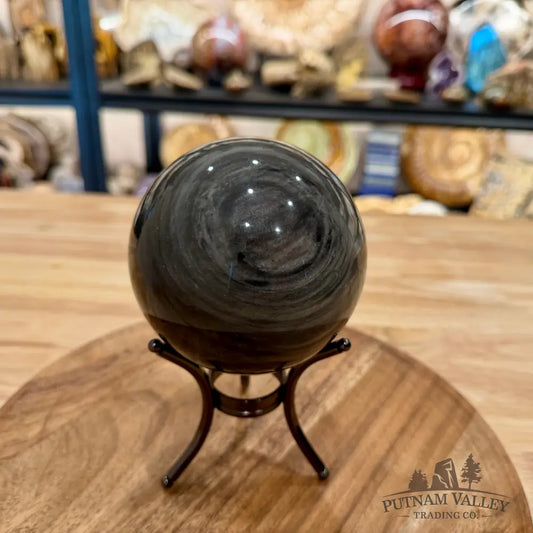 Silver Sheen Obsidian Sphere 4’’ - Sphere