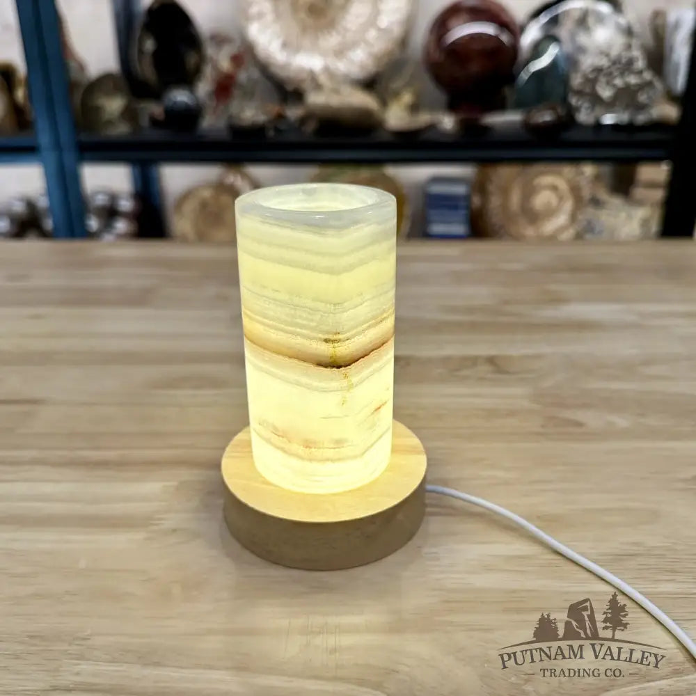 Slim Banded Calcite Lamp 4.75’’ - Lamp