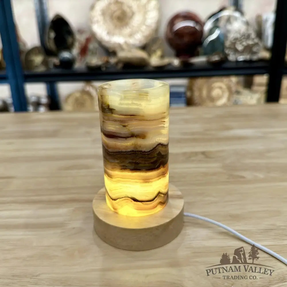 Slim Banded Calcite Lamp 4.75’’ - Lamp