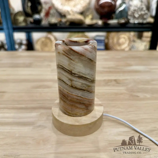Slim Banded Calcite Lamp 4.75’’ - Lamp