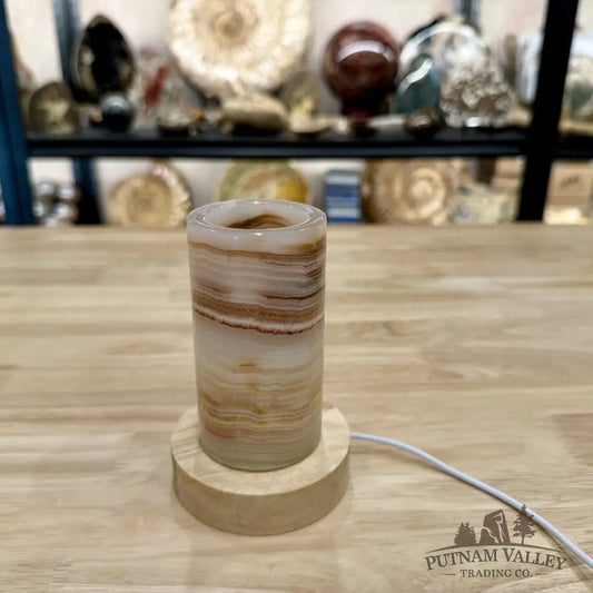 Slim Banded Calcite Lamp 4.75’’ - Lamp