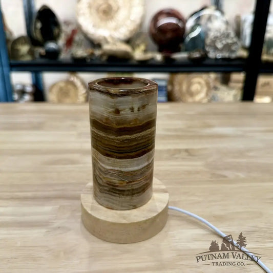 Slim Banded Calcite Lamp 4.75’’ - Lamp