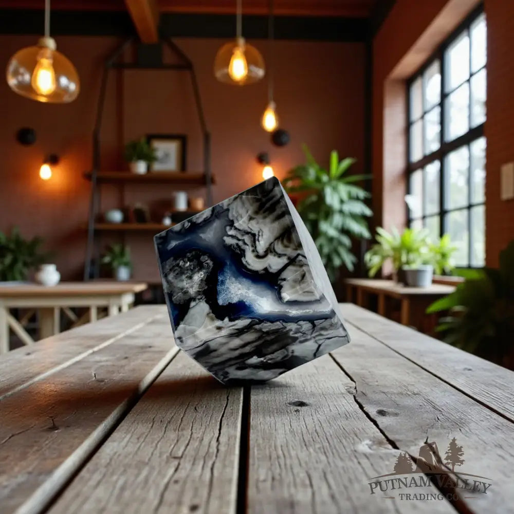 Standing Volcano Agate Cube Cube