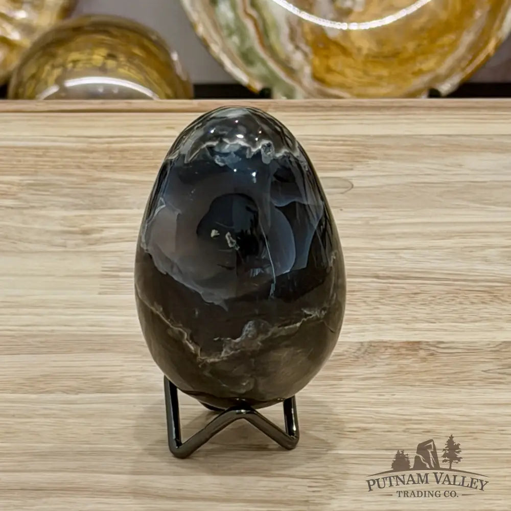 Volcano Agate Faceted Egg 3.4’’ - Egg