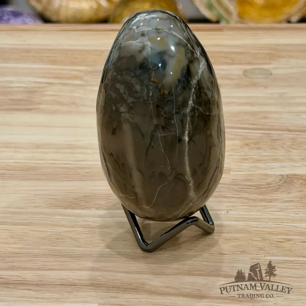 Volcano Agate Faceted Egg 3.64’’ - Egg
