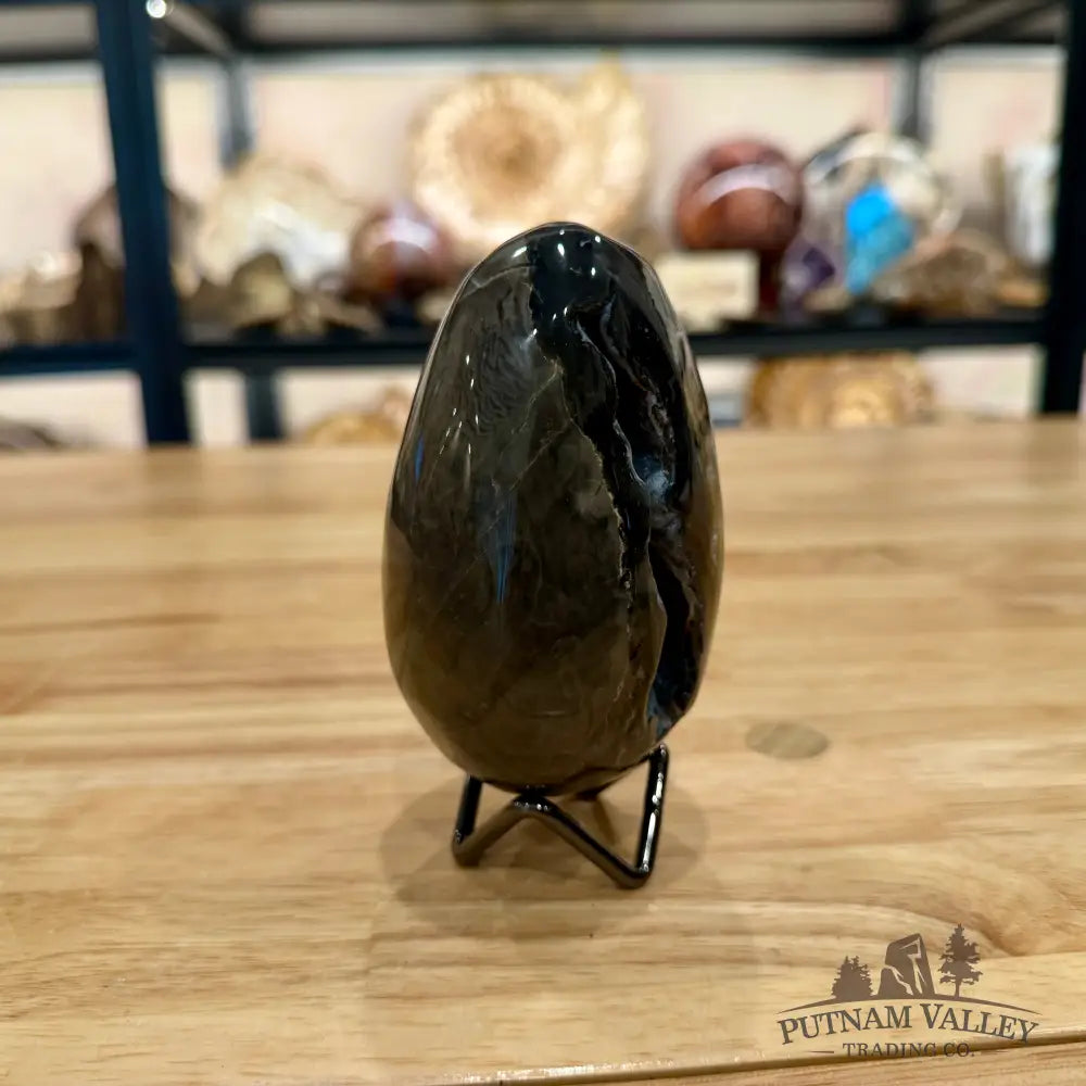 Volcano Agate Faceted Egg 4.23’’ - Egg