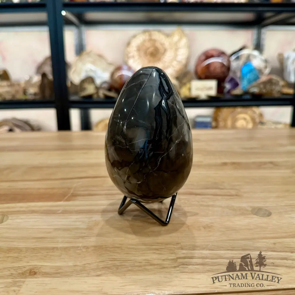 Volcano Agate Faceted Egg 4.86’’ - Egg