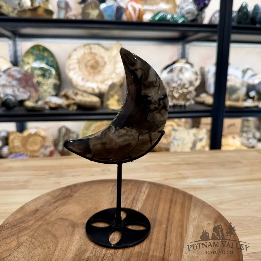 Volcano Agate Moon + Stand 8.25’’ - Moon