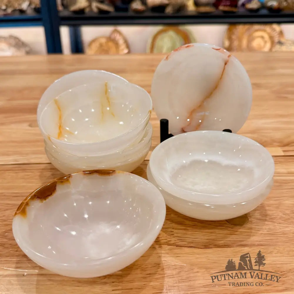 White Banded Calcite Bowl 4’’ - Bowl