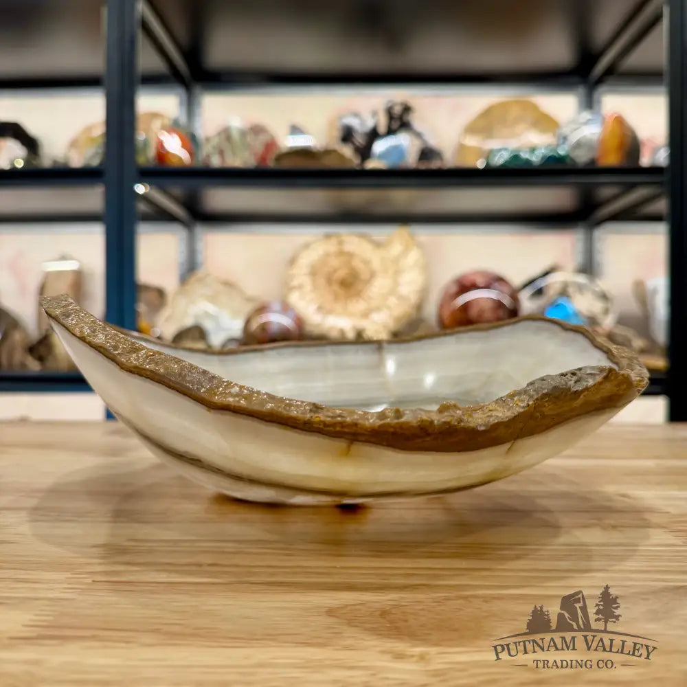 White Mexican Onyx Rustic Bowl 10.7’’ - Bowl