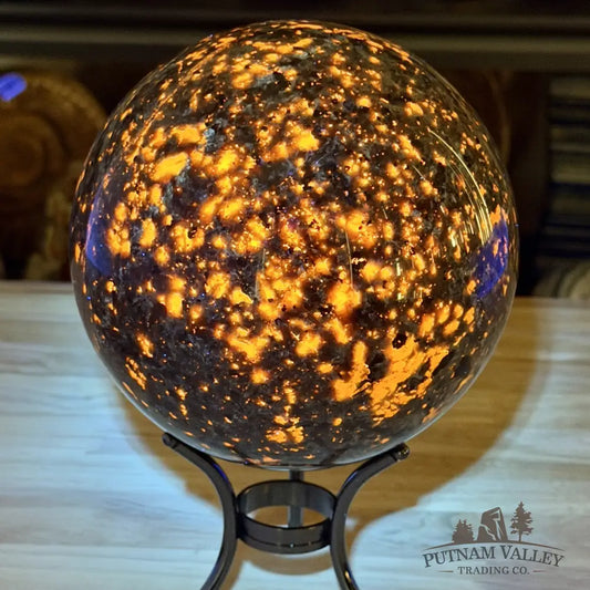 Yooperlite Sphere 6.09’’, UV Reactive Glow - Sphere