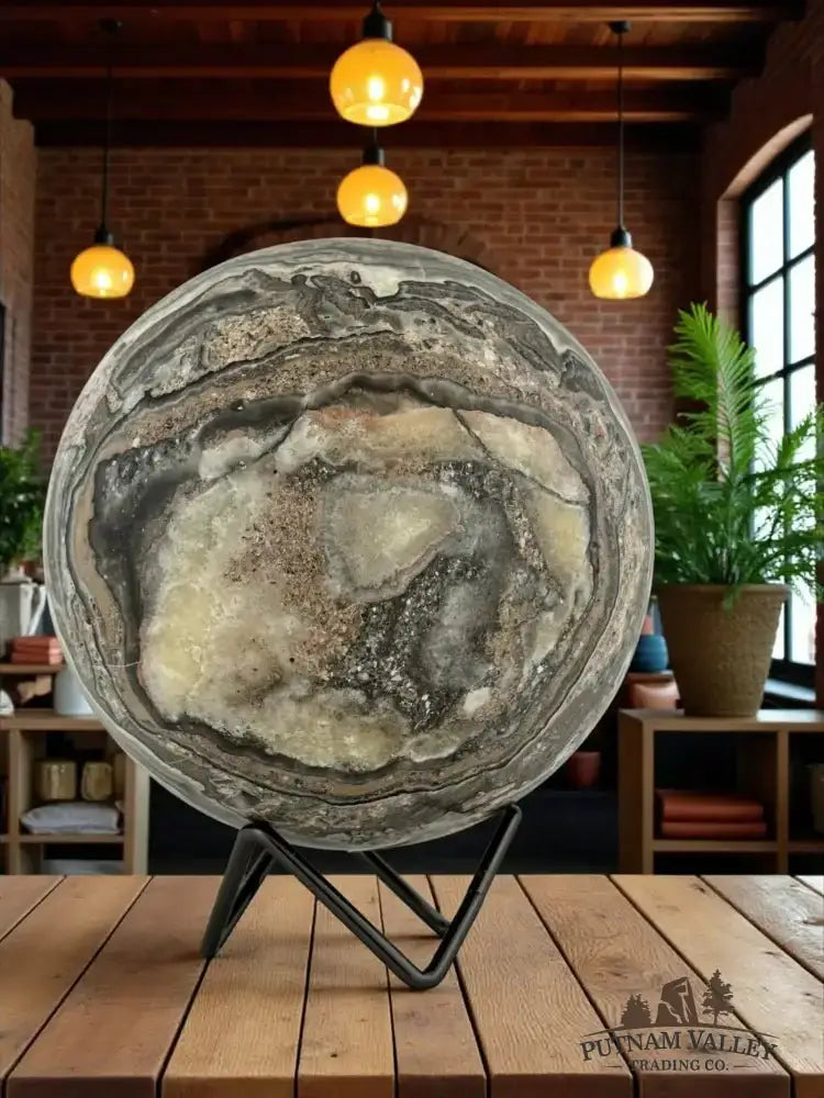 Zebra Calcite Sphere 5.2" - Putnam Valley Trading Co.