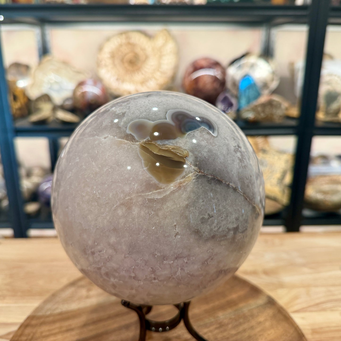 Flower Agate Sphere 6.31"