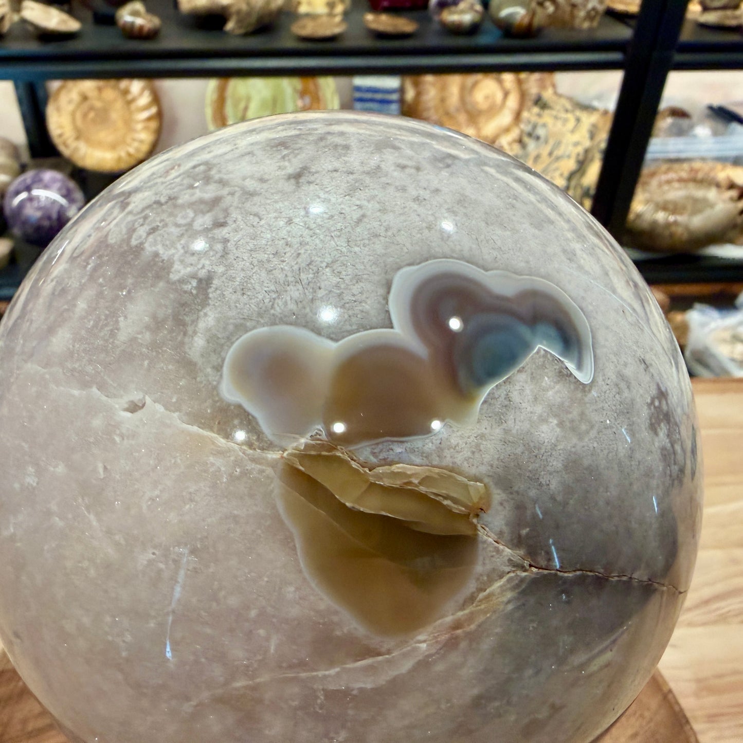 Flower Agate Sphere 6.31"
