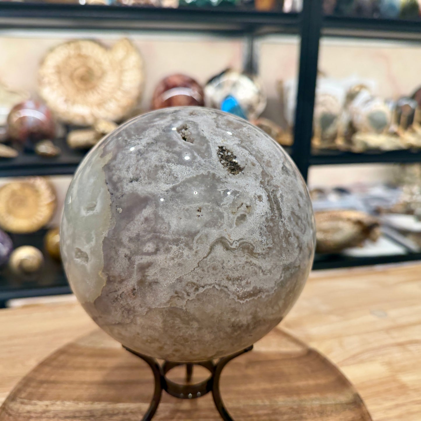 Flower Agate Sphere 6.14"