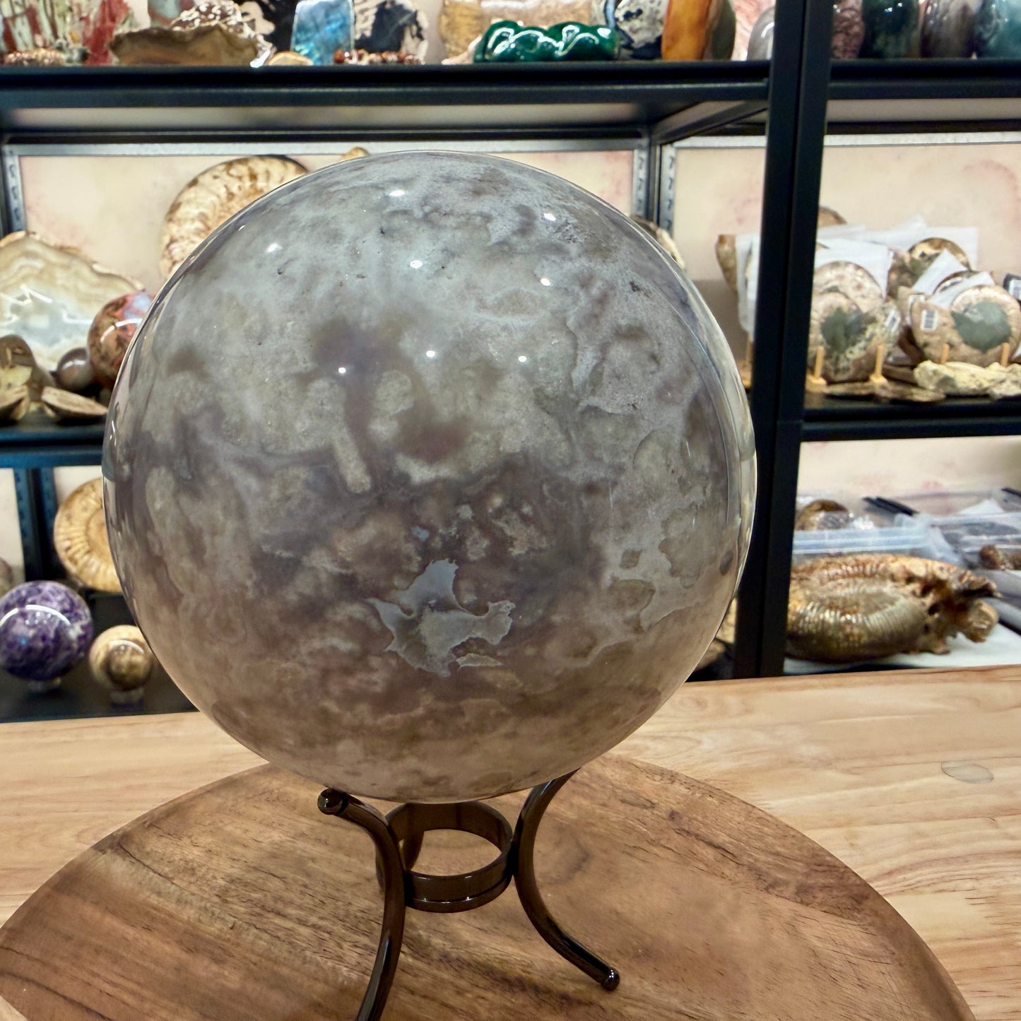 Flower Agate Sphere 6.14"