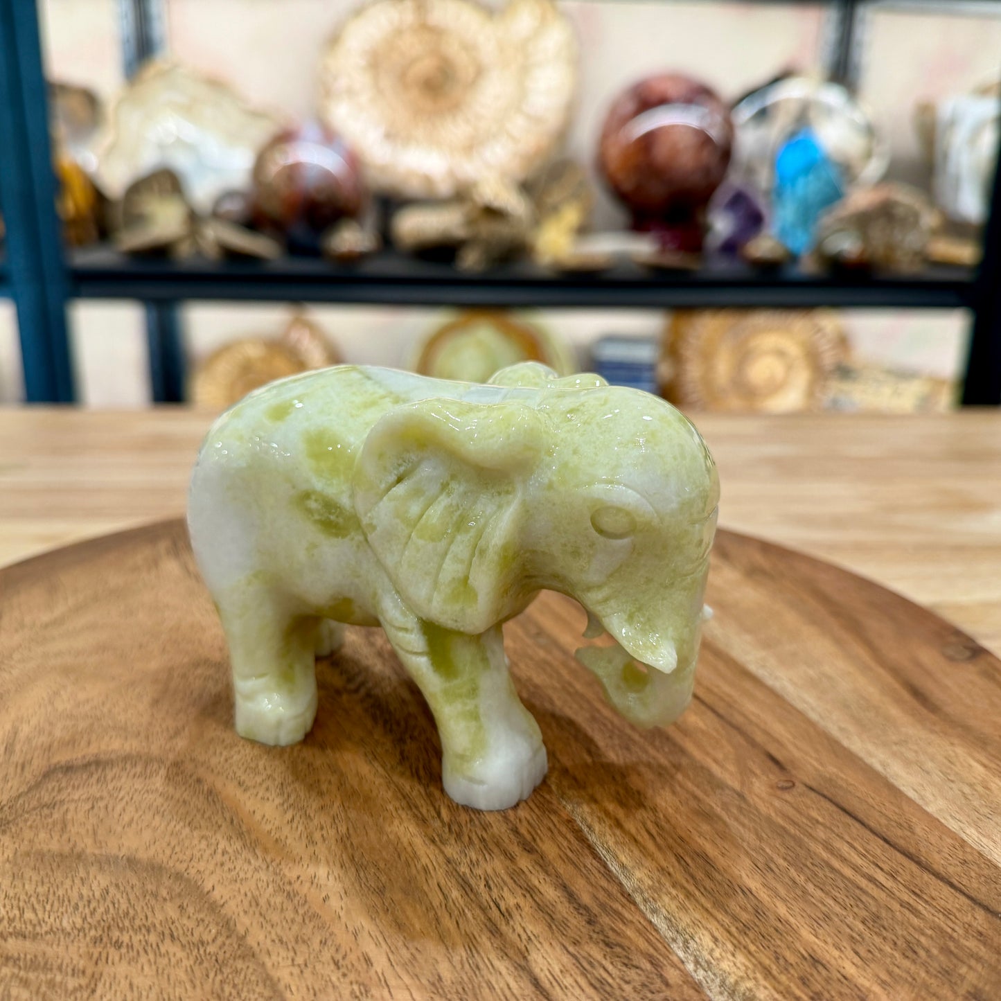 Hand-Carved Lantian Jade Elephant | 1.6lb