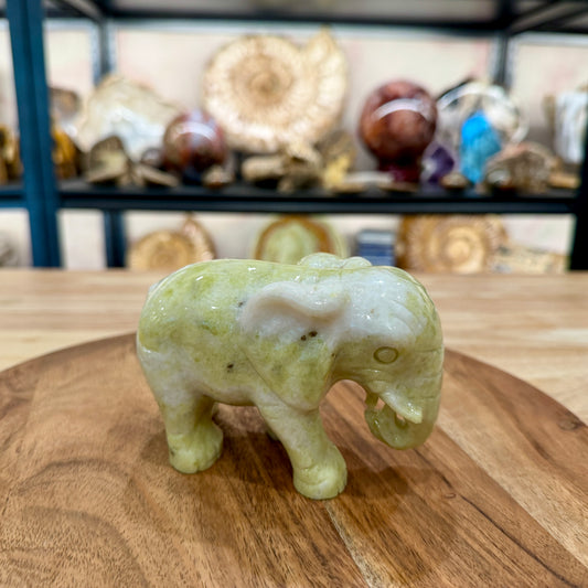 Hand-Carved Lantian Jade Elephant | 1.6lb
