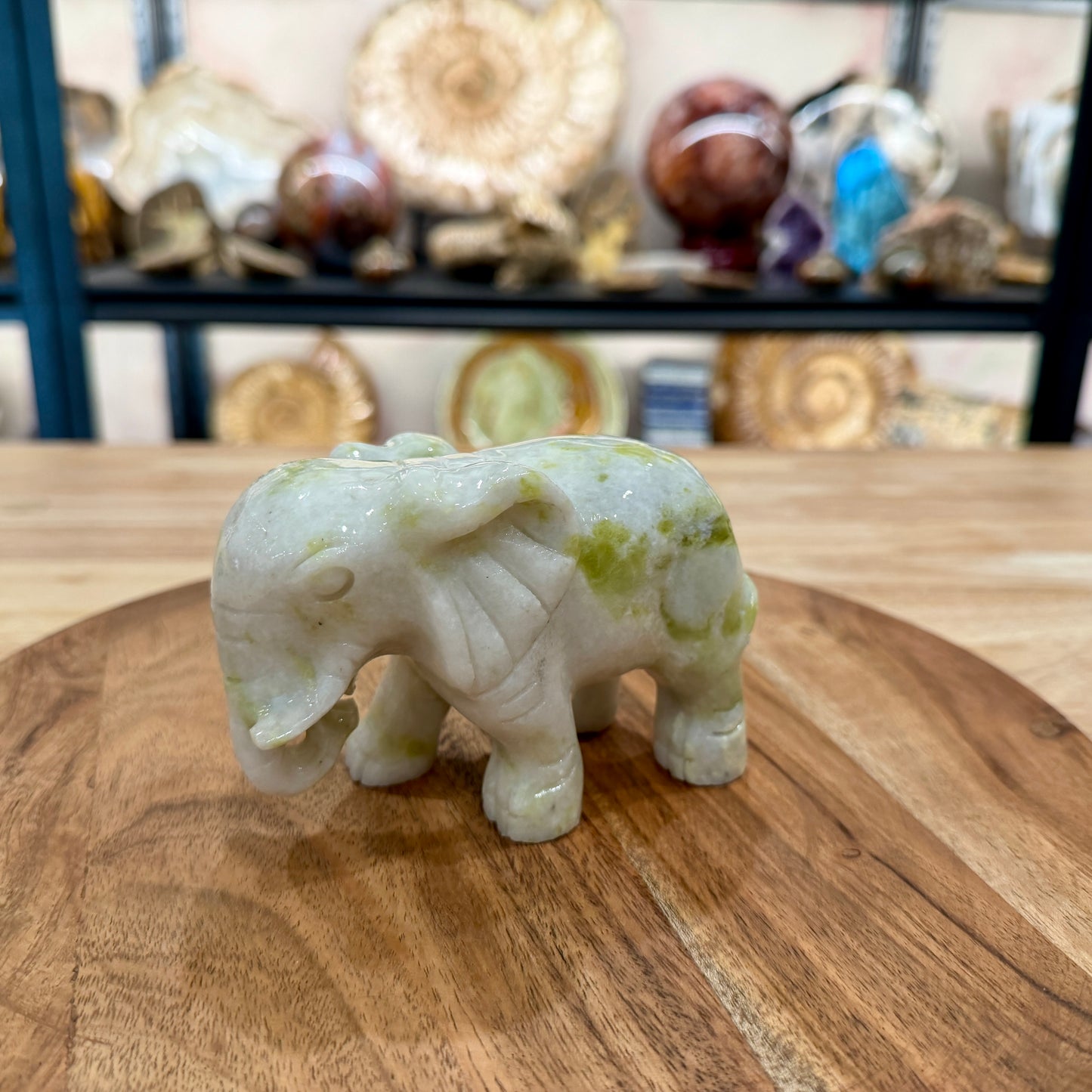 Hand-Carved Lantian Jade Elephant | 1.6lb
