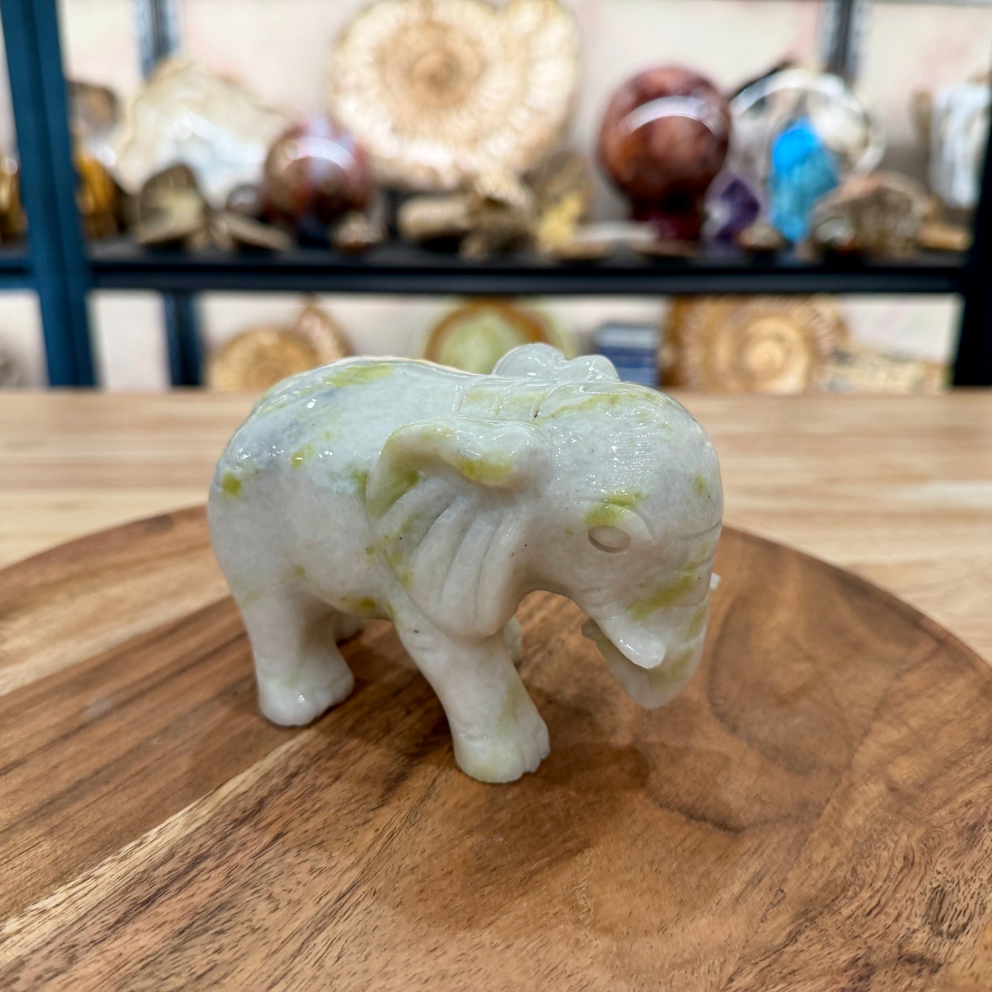 Hand-Carved Lantian Jade Elephant | 1.6lb