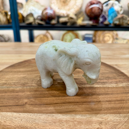 Hand-Carved Lantian Jade Elephant | 1.6lb
