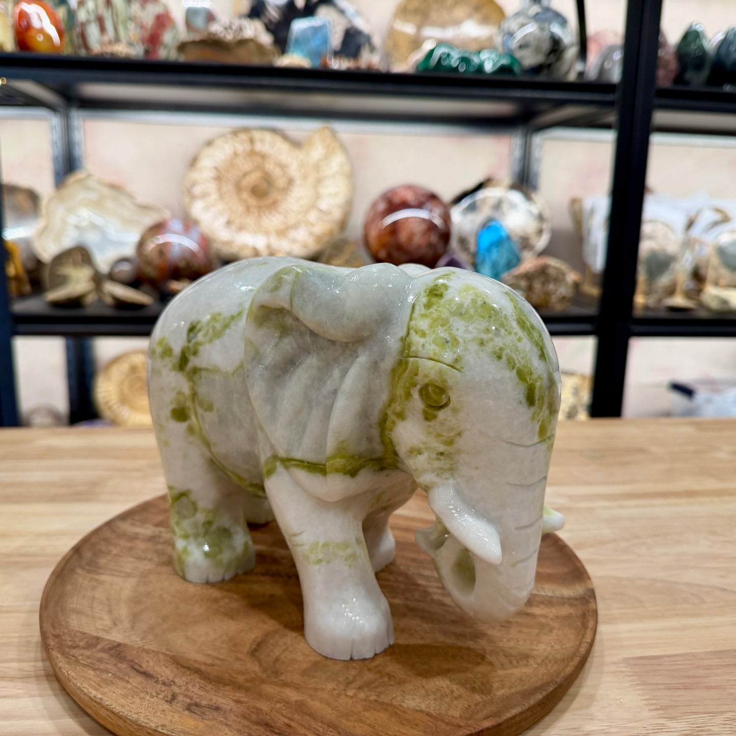 Hand-Carved Lantian Jade Elephant | 13.02lb