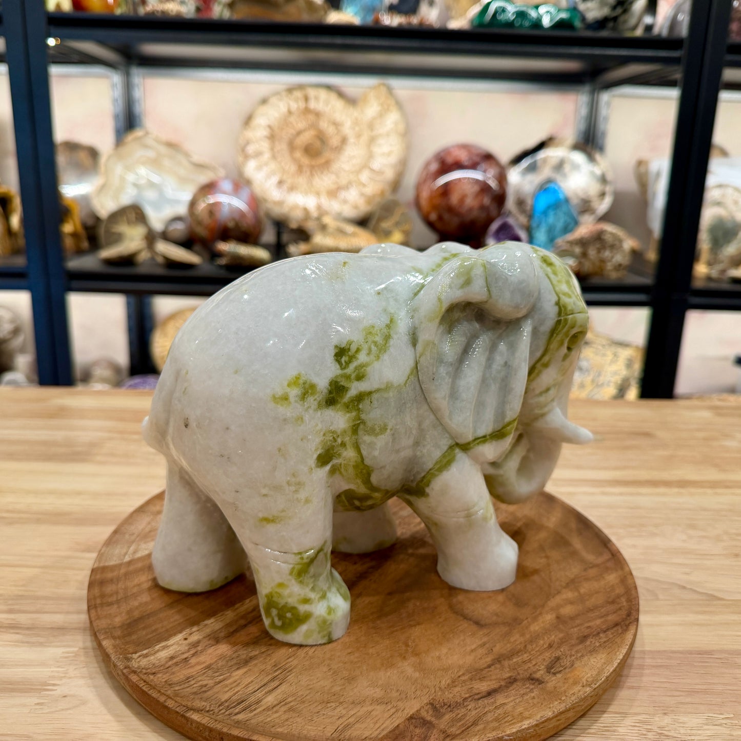 Hand-Carved Lantian Jade Elephant | 13.02lb