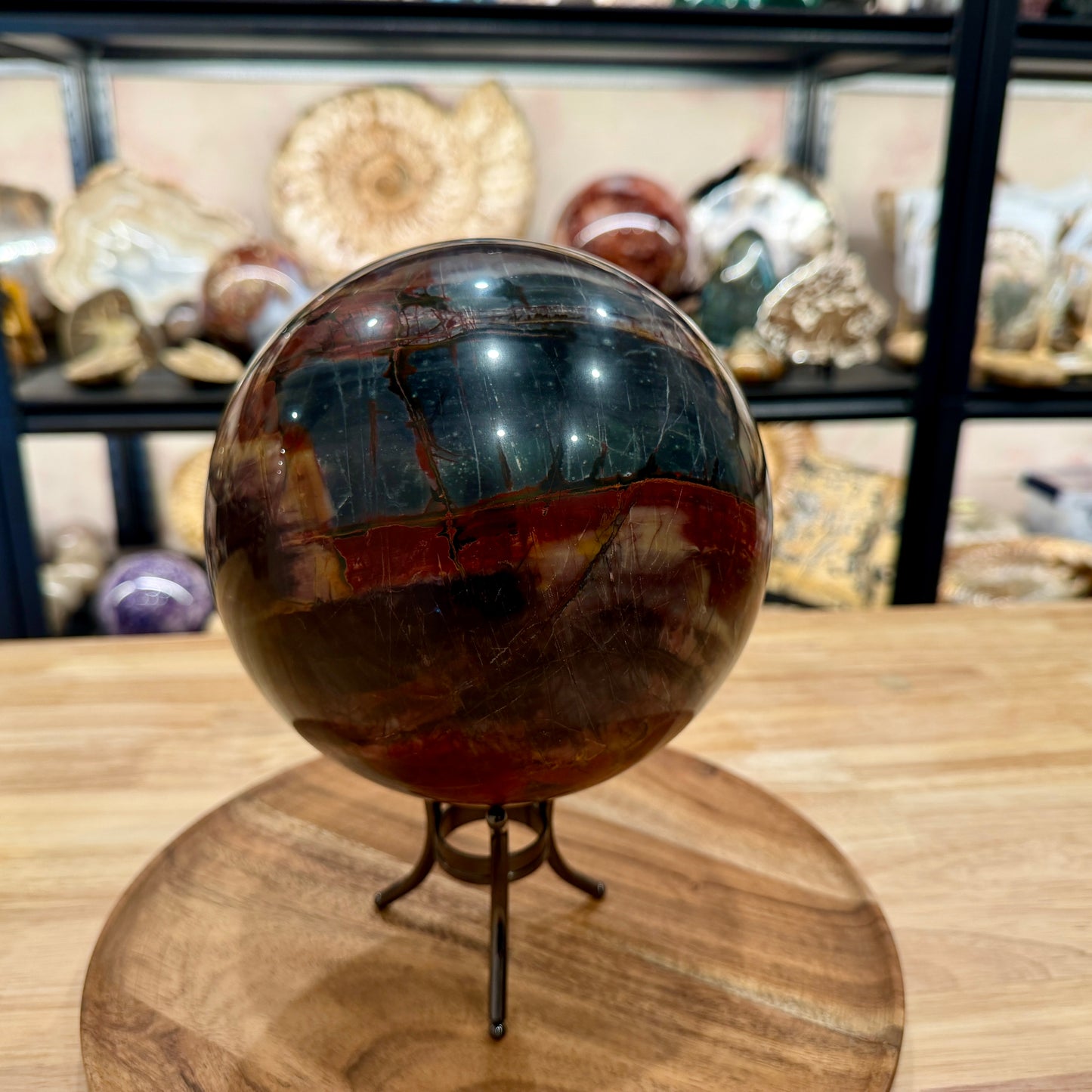 Reserve Cherry Creek Jasper Sphere 6.57" | Red Creek Jasper