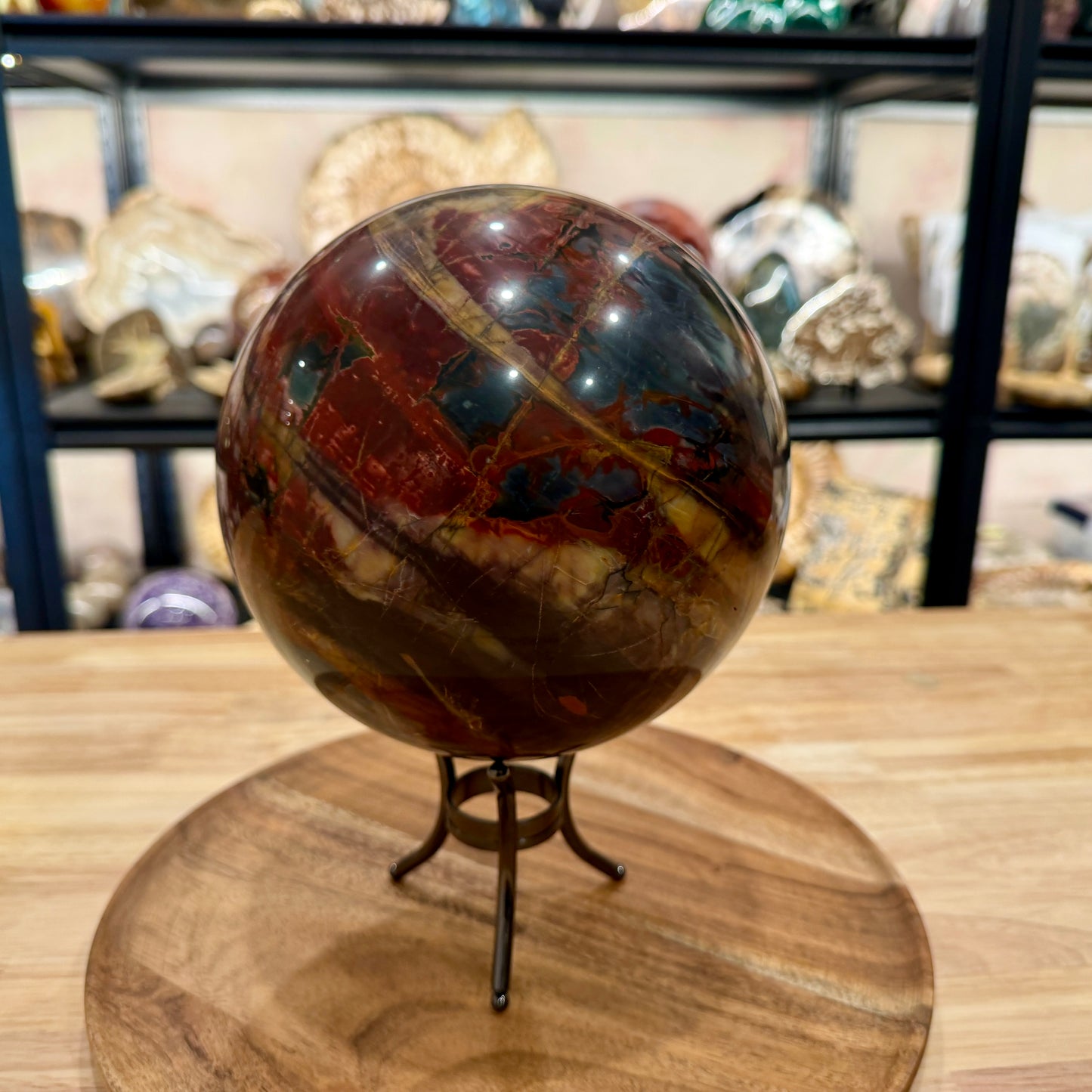 Reserve Cherry Creek Jasper Sphere 6.57" | Red Creek Jasper