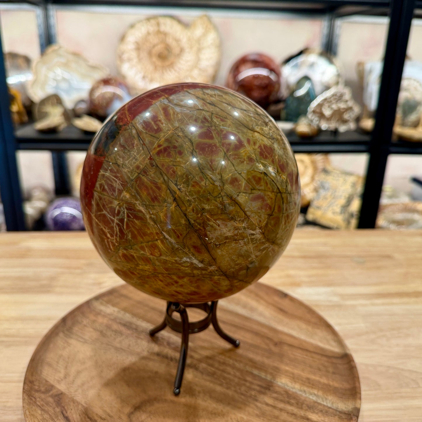 Reserve Cherry Creek Jasper Sphere 6.31" | Red Creek Jasper