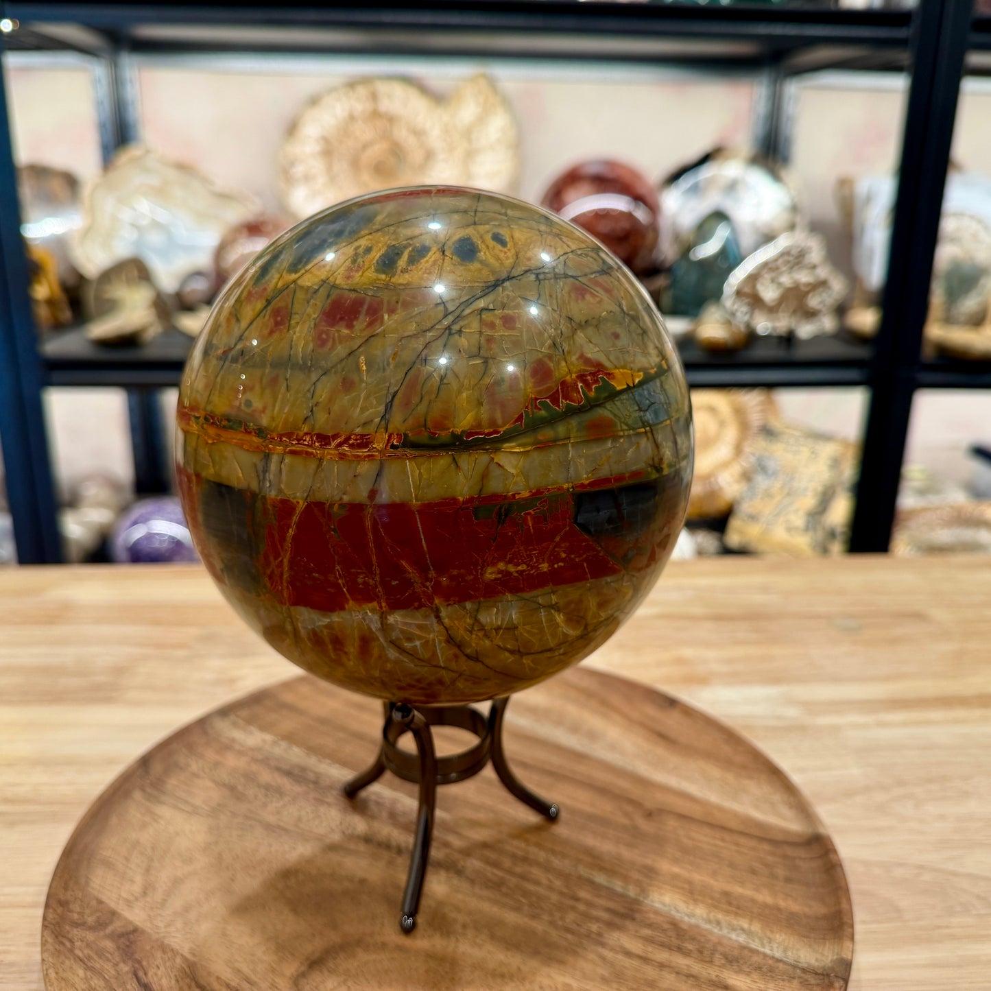 Reserve Cherry Creek Jasper Sphere 6.31" | Red Creek Jasper