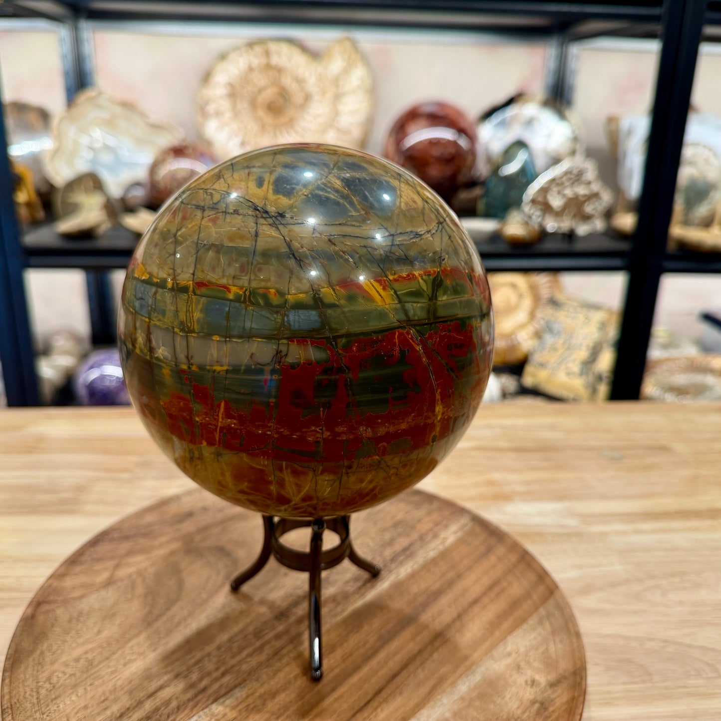 Reserve Cherry Creek Jasper Sphere 6.31" | Red Creek Jasper