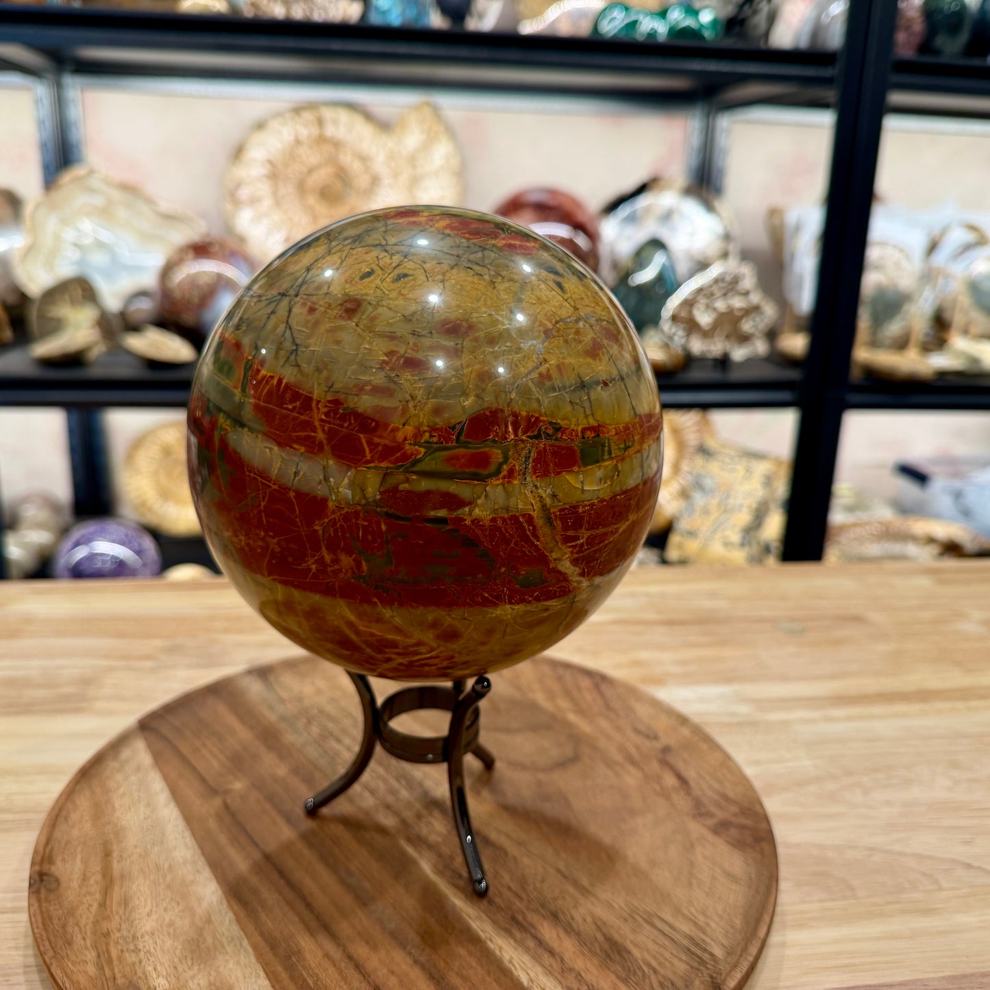 Reserve Cherry Creek Jasper Sphere 6.31" | Red Creek Jasper