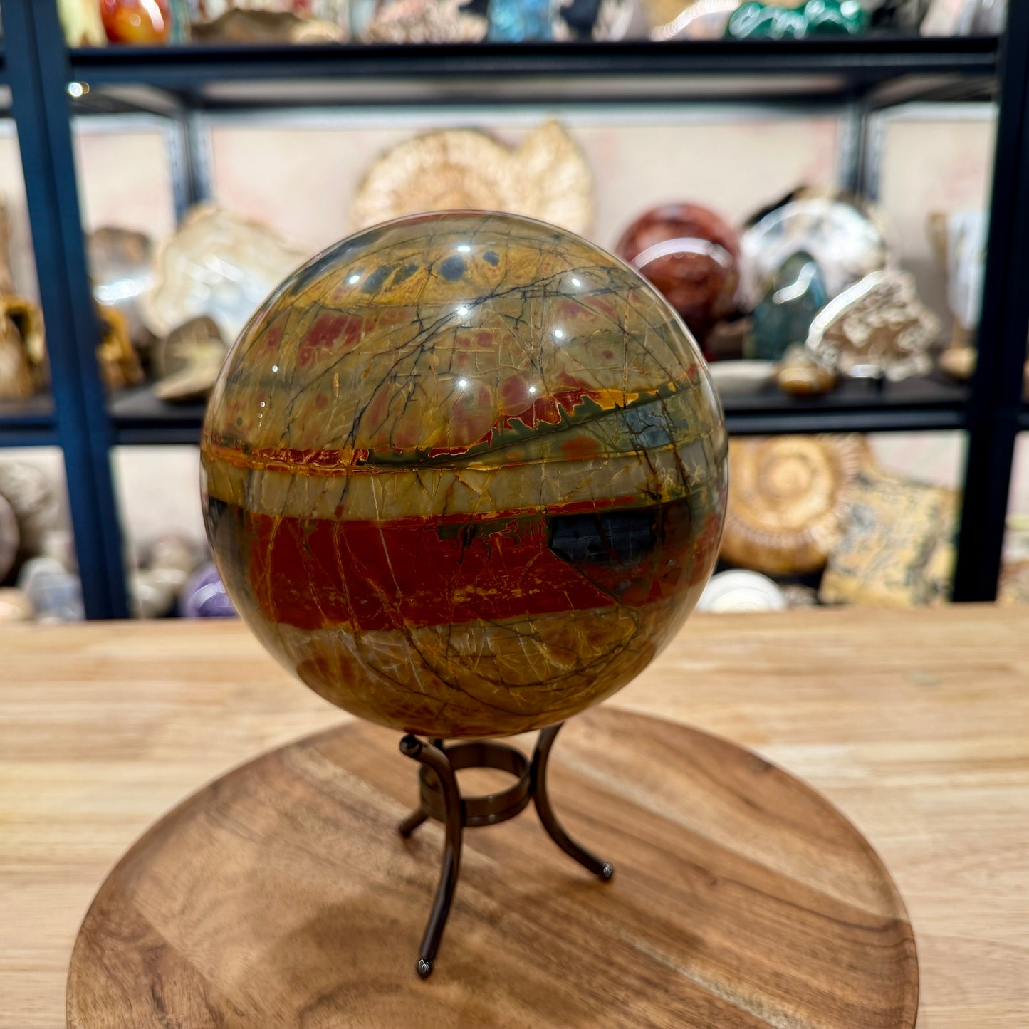 Reserve Cherry Creek Jasper Sphere 6.31" | Red Creek Jasper