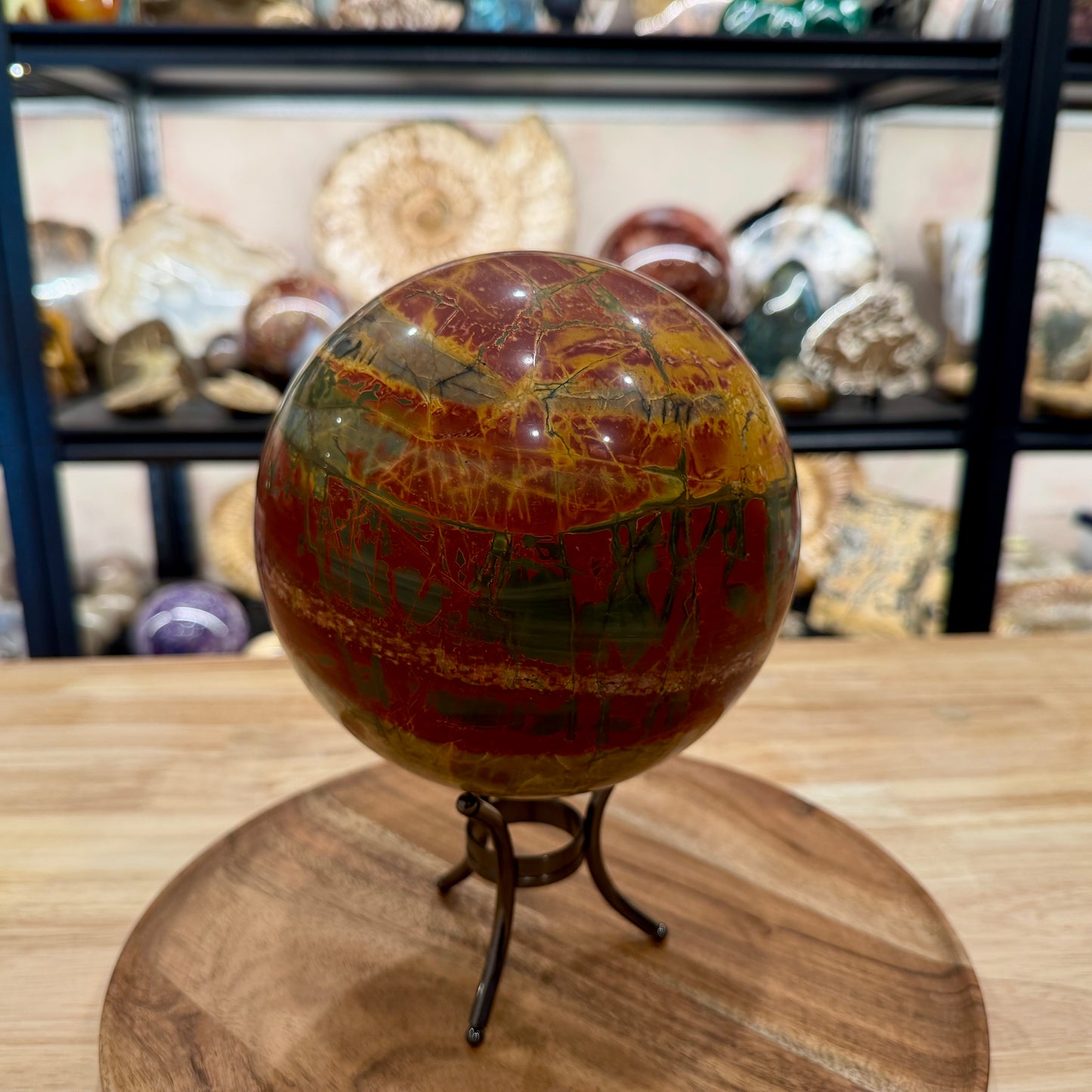 Reserve Cherry Creek Jasper Sphere 6.15" | Red Creek Jasper