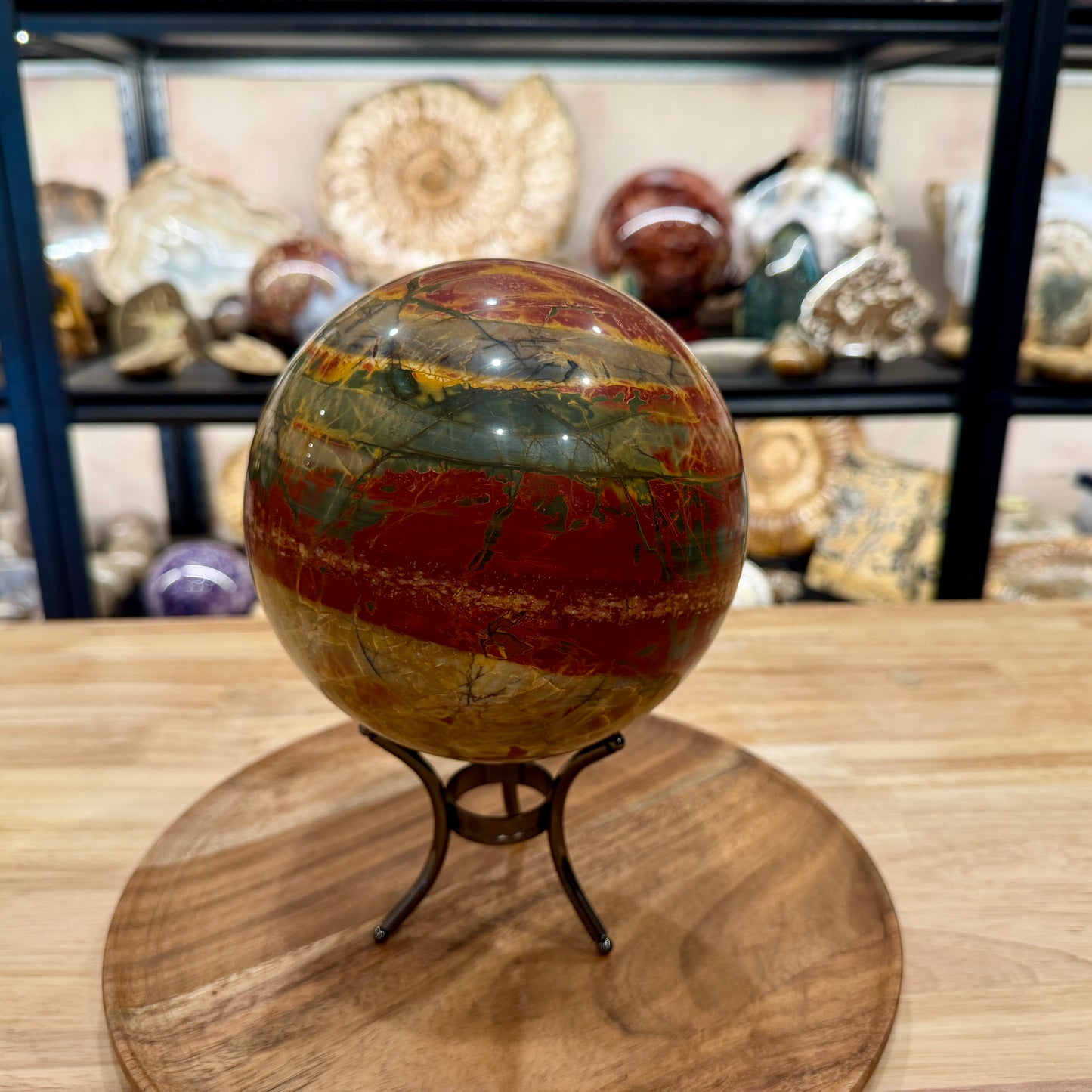 Reserve Cherry Creek Jasper Sphere 6.15" | Red Creek Jasper
