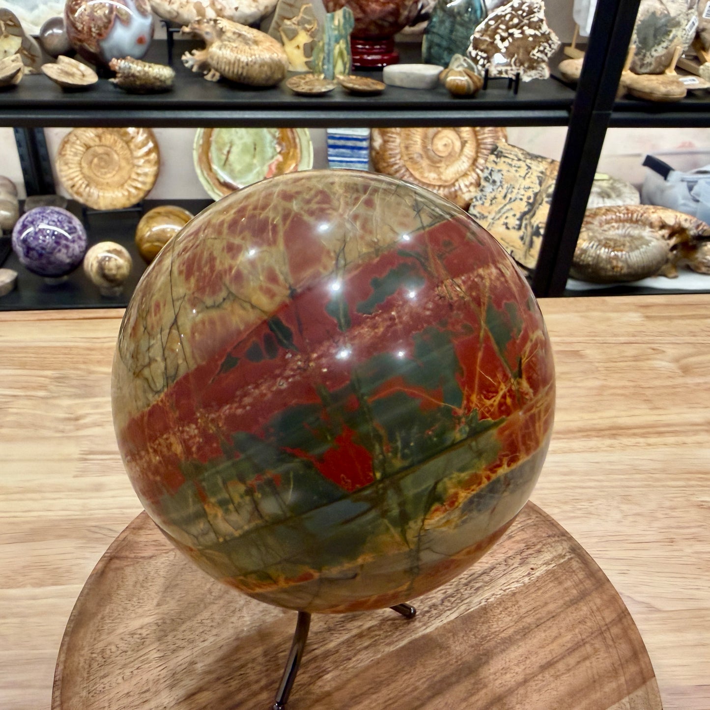 Reserve Cherry Creek Jasper Sphere 6.15" | Red Creek Jasper