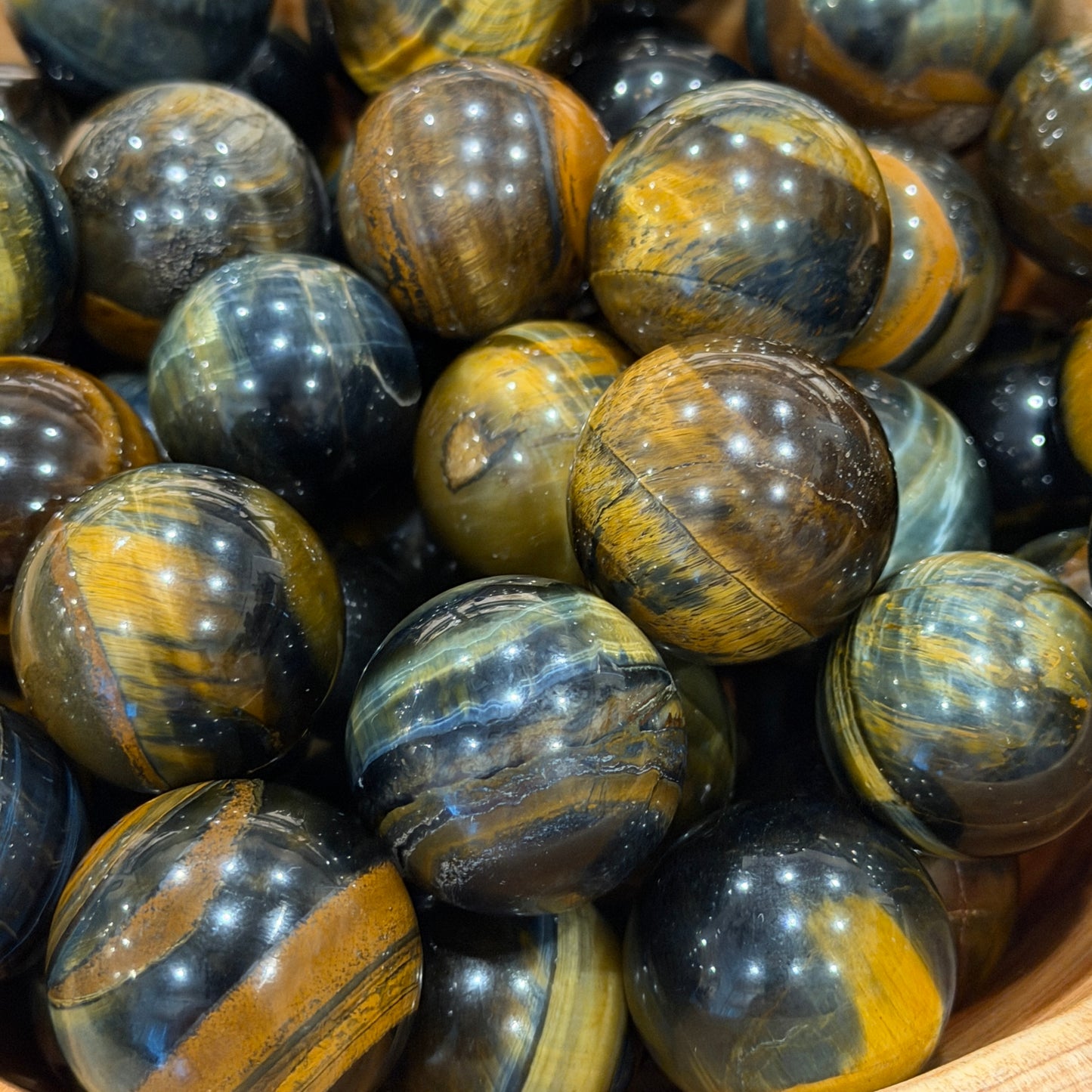 Mini Blue Tiger Eye Spheres (½ lb)