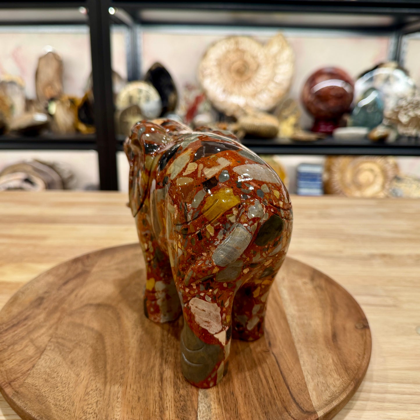 Hand-Carved Longken Jasper Elephant