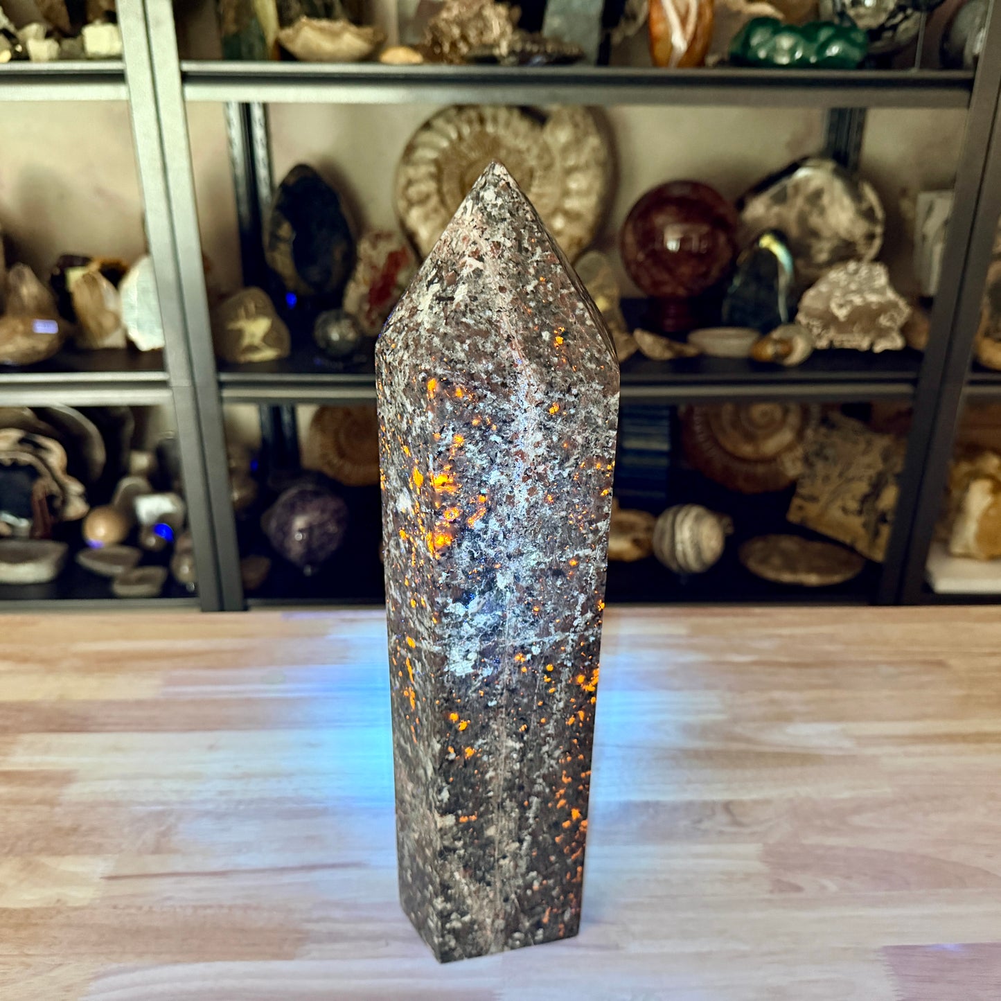 Yooperlite + Hematite Tower 16.75" | 21.74lb