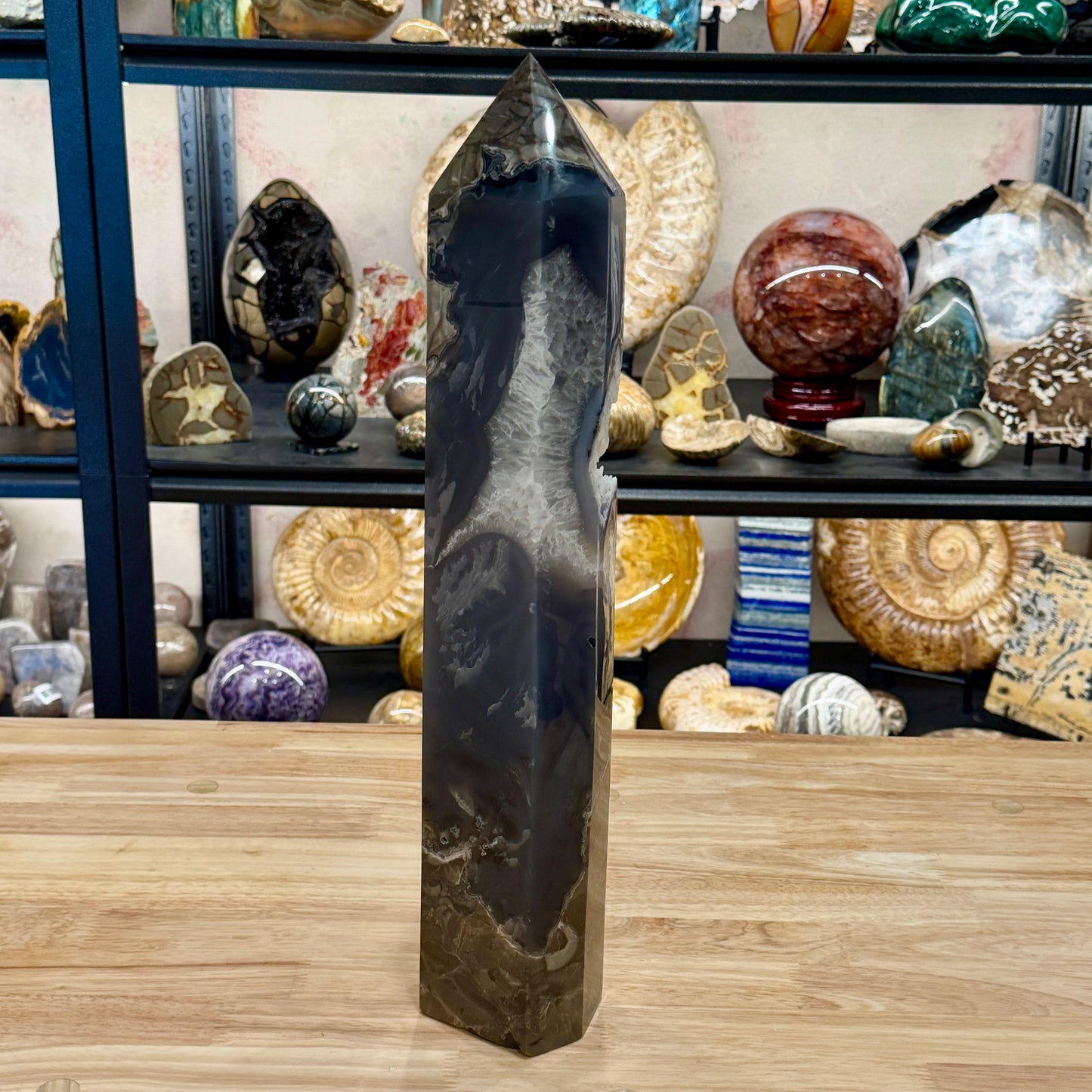 Reserve Indonesian Volcano Agate Statement Tower 17.75"